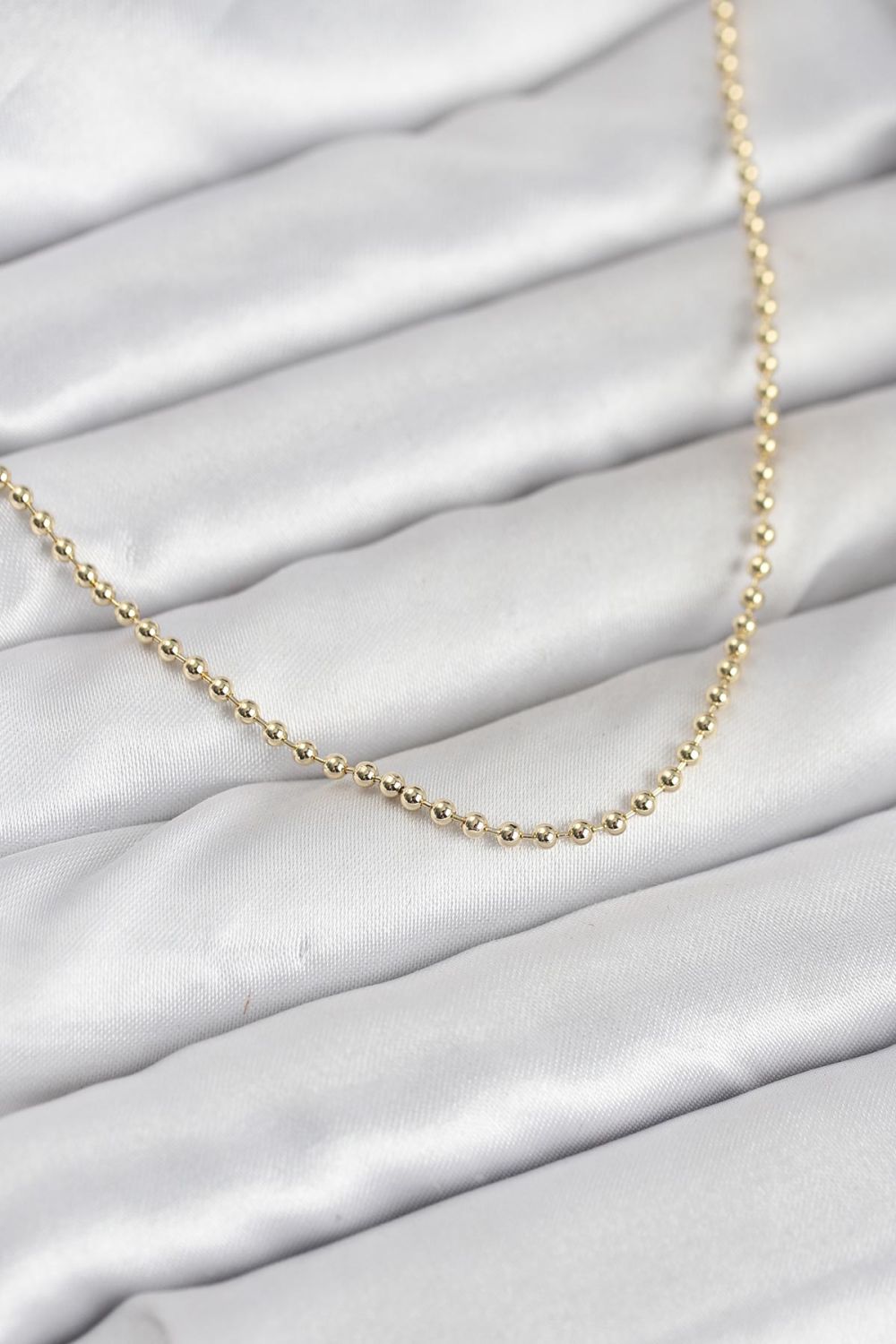 CM 14K Gold Renk Top Zincirli Model 60 cm Kadın Kolye
