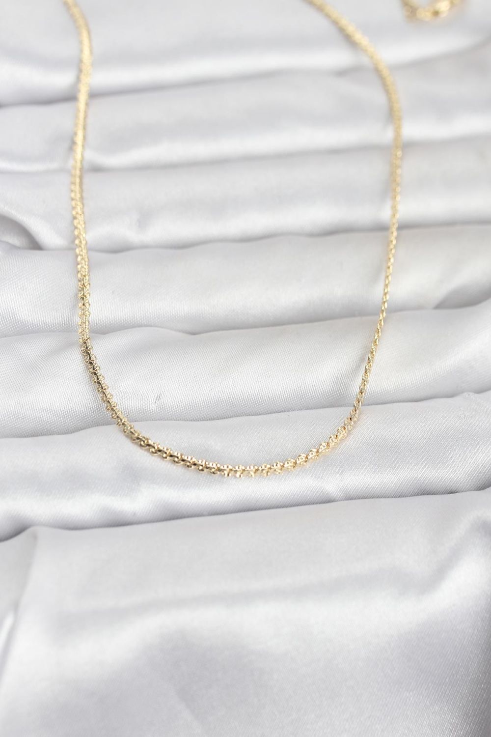 CM 14K Gold Renk Yassı Zincir Model 60 cm Kadın Kolye