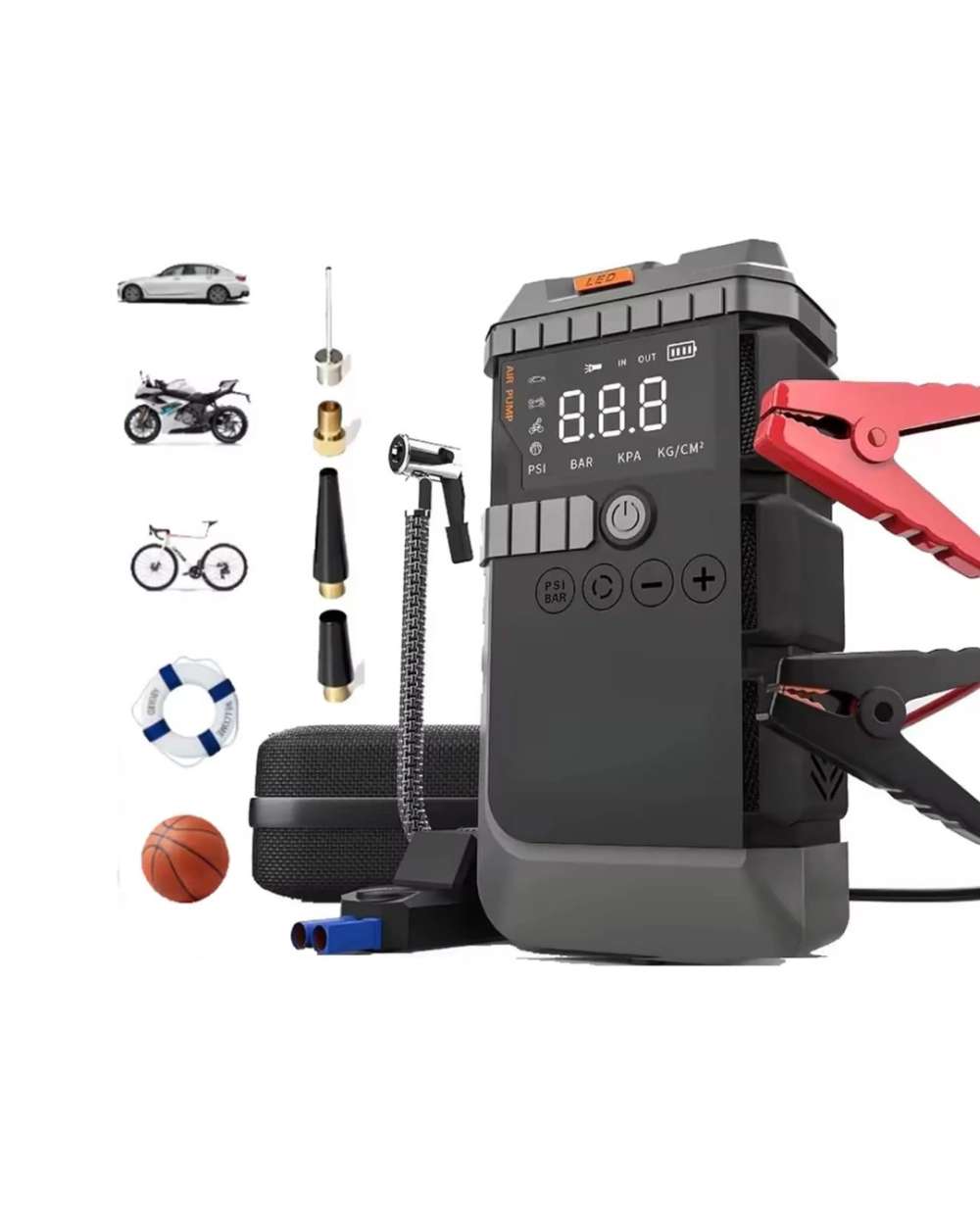 Çok Fonksiyonlu Araç Jump Starter Hava Pompası 12V