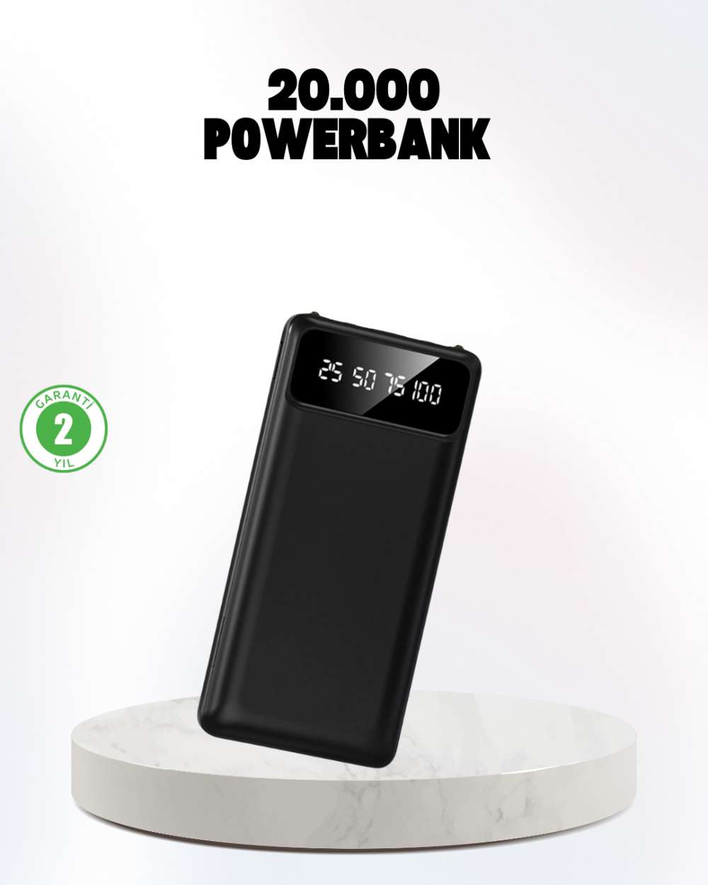 Çoklu Güvenlik Korumalı 20.000 mAh Powerbank Fener Özellikli