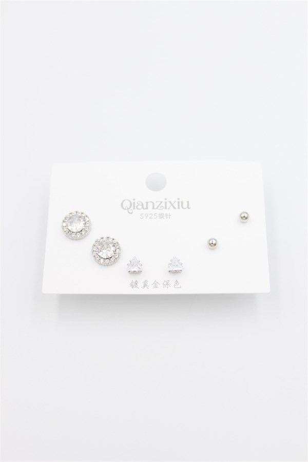 Çoklu Set Küpe - Gümüş