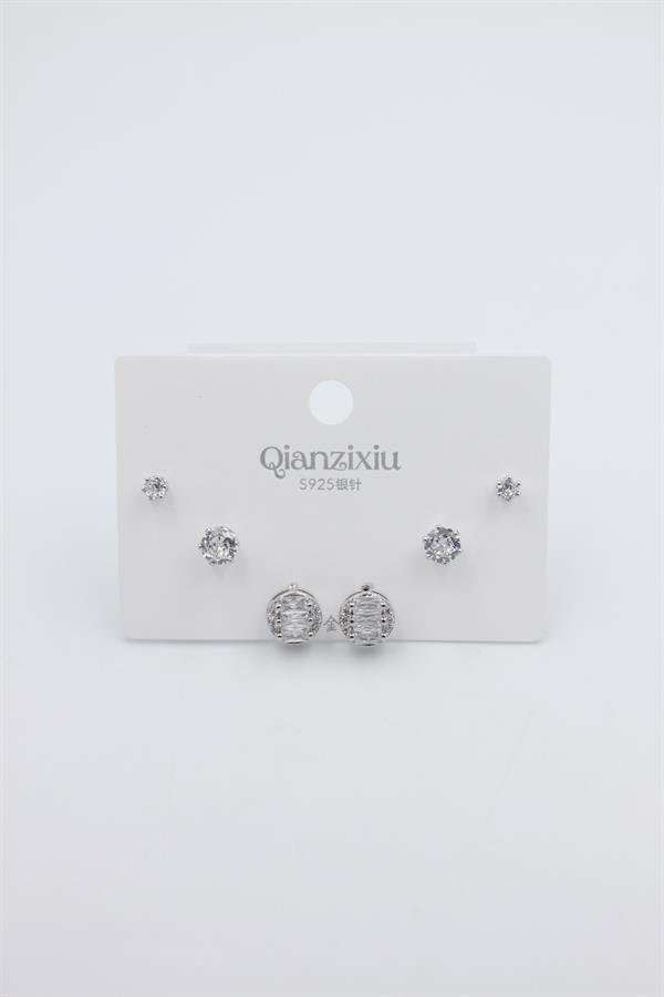 Çoklu Set Küpe - Gümüş