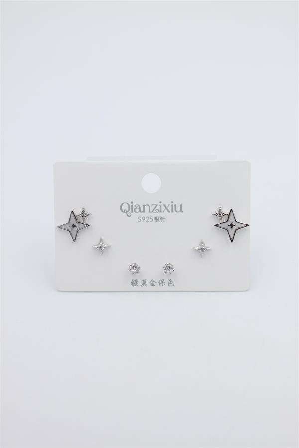 Çoklu Set Küpe - Gümüş