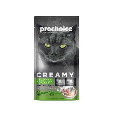 Creamy Tavuklu Keçi Sütlü ve İstiridyeli Sıvı Kedi Ödül Maması 4x15 Gr