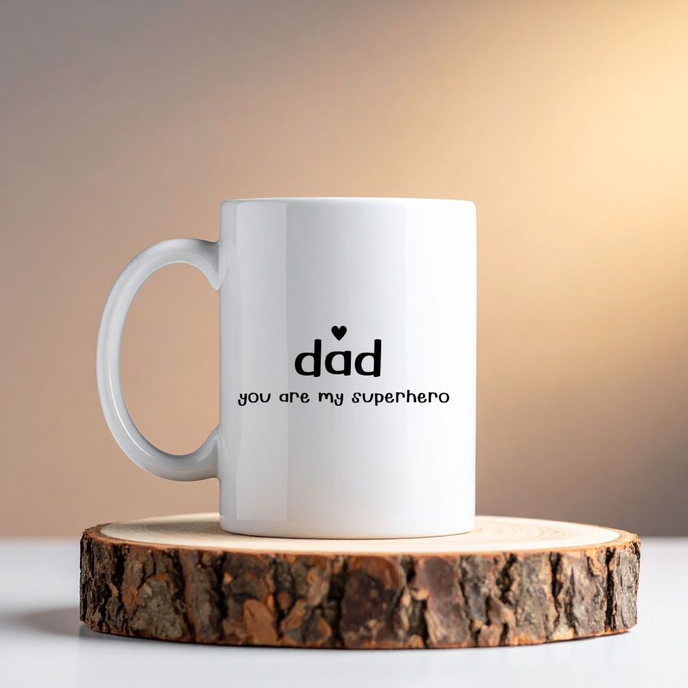 Dad You Are My Superhero Tasarım Kupa Model 228 Babaya Hediye Baskılı Seramik Kahve Kupası