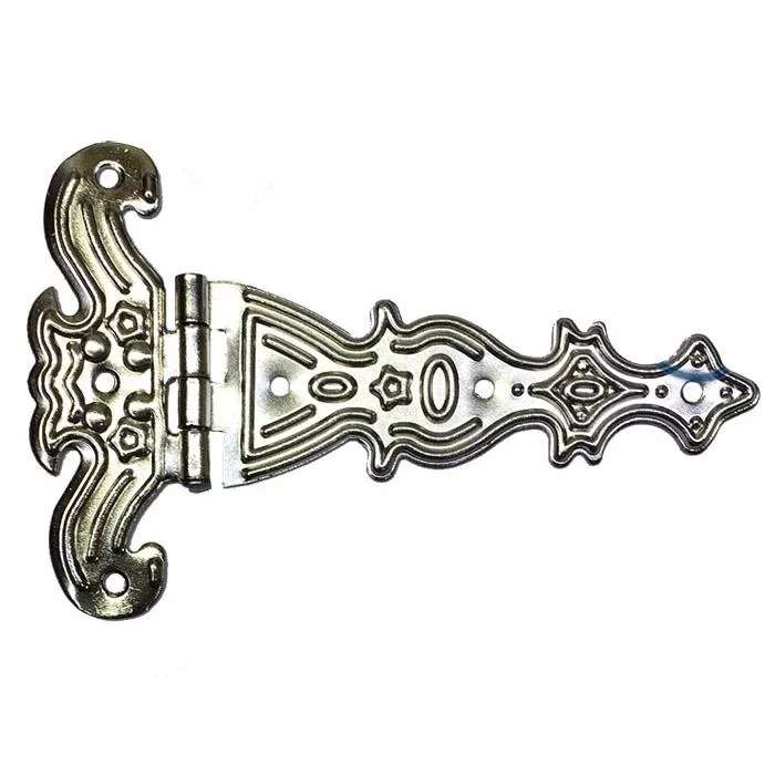 Dekoratif, Sac Tek Kuyruklu Menteşe - 69x102 Mm, Büyük, Nikel, 100 Adet