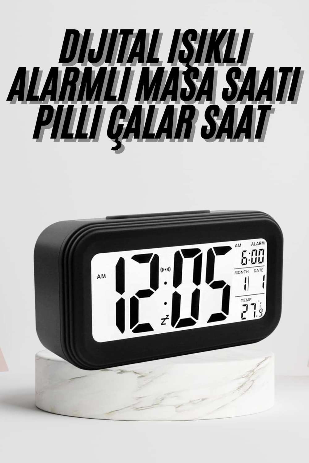 Dijital Masa Saati Termometre Takvim Led Ekran Pilli Ev Ofis Masası