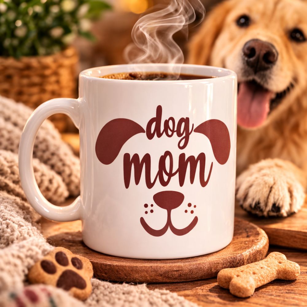 Dog Mom Kupa MODEL 185 – Köpek Annesi Temalı Porselen Kahve Kupası – Köpek Severlere Hediye Kupa