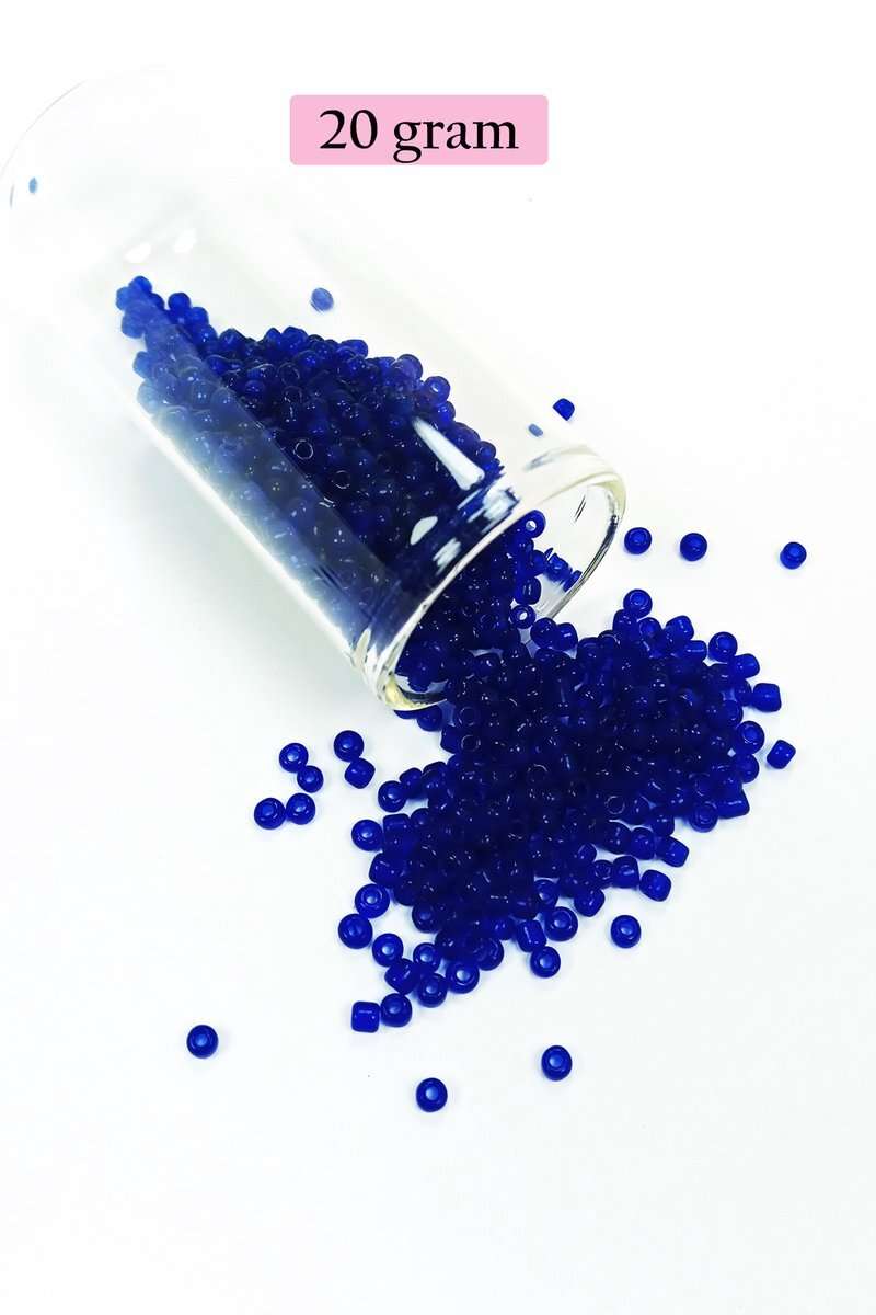 Dökme Cam Kum Boncuk (11/0) 2 mm - 20 Gram -  Kral Mavi - BNC001