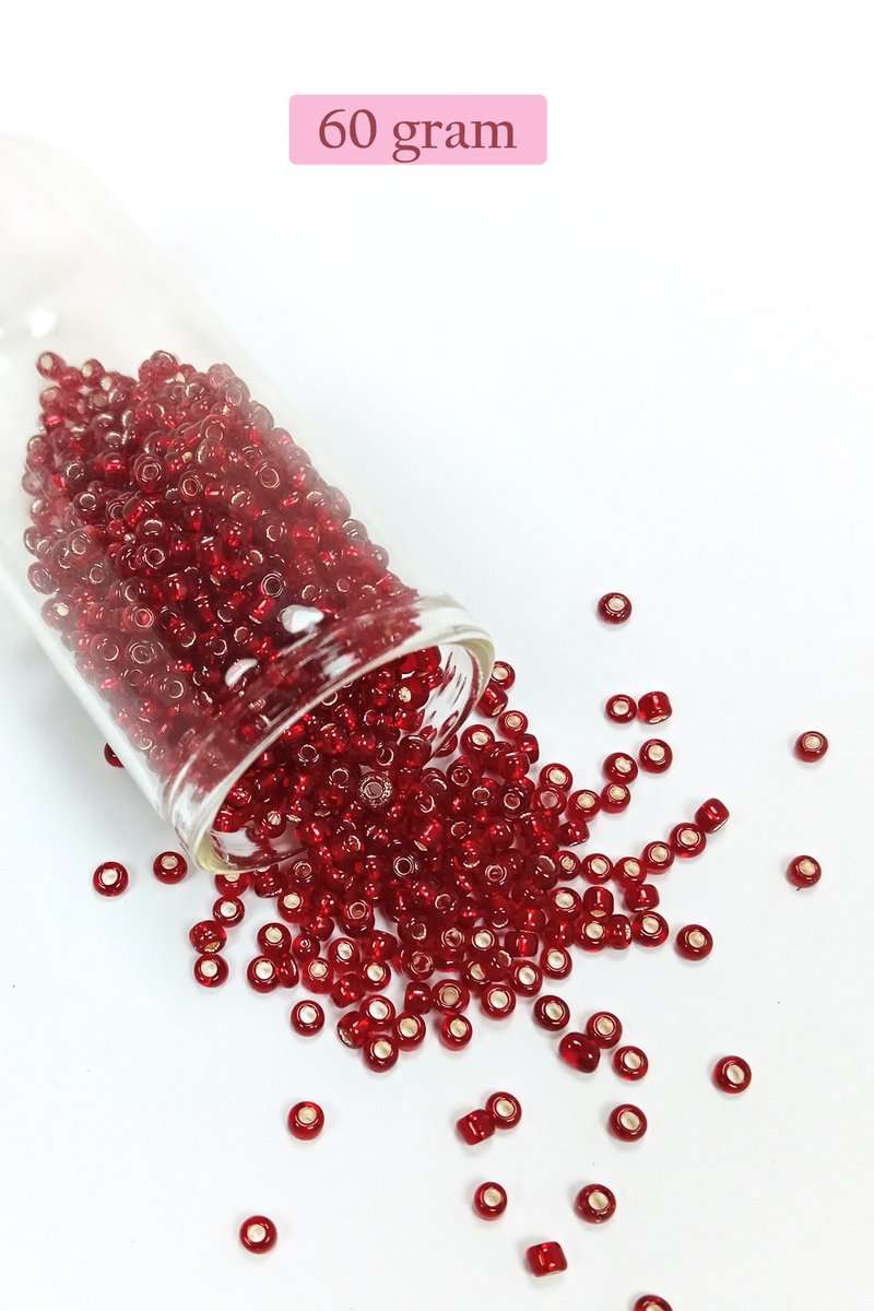 Dökme Cam Kum Boncuk (8/0) 3 mm - 60 Gram - Koyu Kırmızı - BNC224