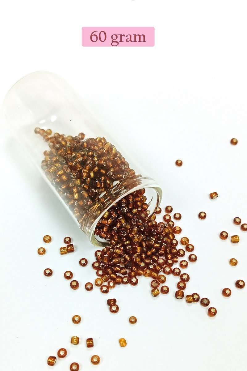 Dökme Cam Kum Boncuk (8/0) 3 mm - 60 Gram - Şeffaf Kahve - BNC198