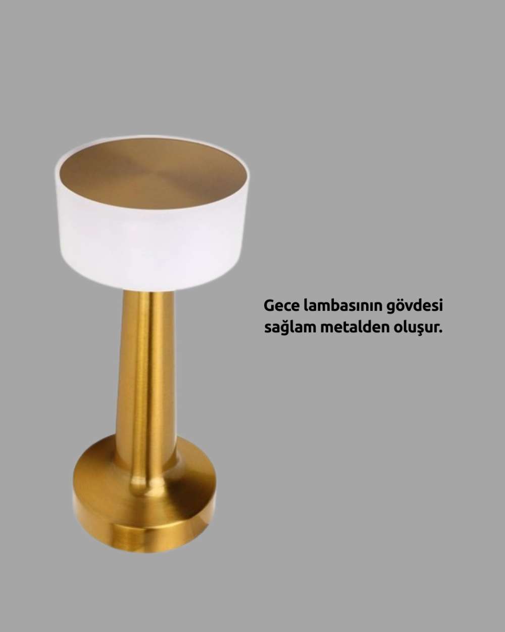 Dokunmatik Gece Lambası Metal Gövde 3 Parlaklık Modu