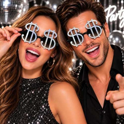 Eğlenceli Dolar İşareti Gözlüğü 1 Adet Parti Aksesuarı