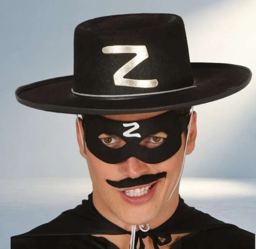 Eğlenceli Zorro Şapkası ve Maskesi Yetişkinler İçin Parti Aksesuarı