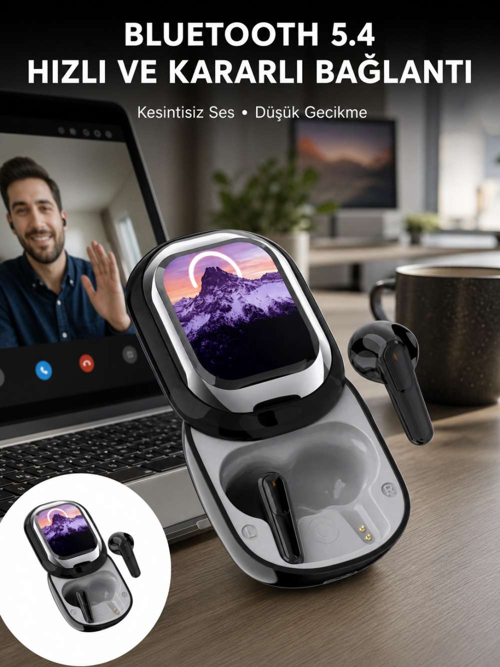ENC Destekli Bluetooth 5.4 Kulaklık – EQ Ayarlı, Akıllı Kutulu