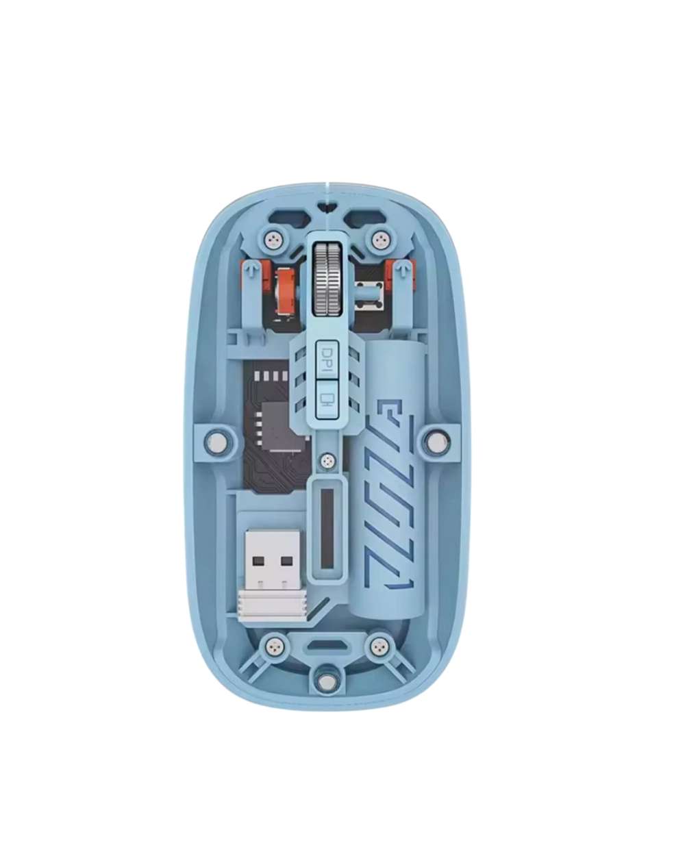 Ergonomik Mavi Kablosuz Mouse Bluetooth ve USB Bağlantılı
