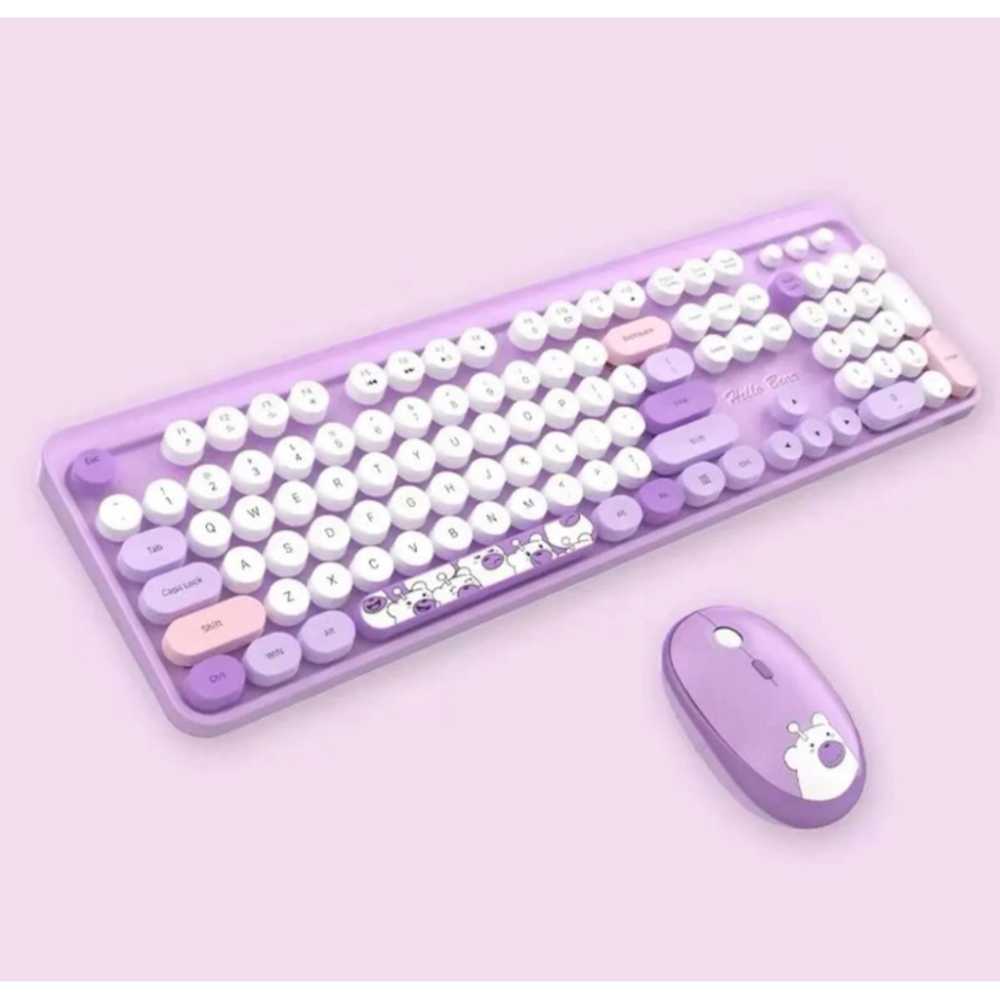 Ergonomik Mor Klavye Mouse Seti - Uzun Süreli Kullanım için