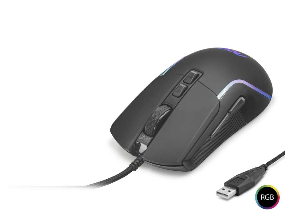 Ergonomik RGB Optik Mouse 1200-2400 Dpi USB Siyah