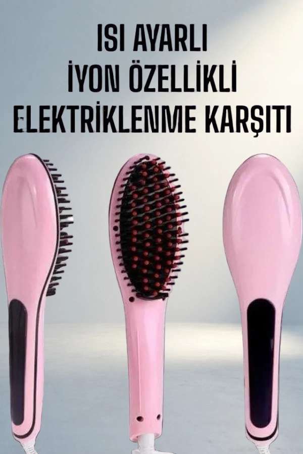 Ergonomik Saç Düzleştirici Tarak 5 Isı Kademesi ile