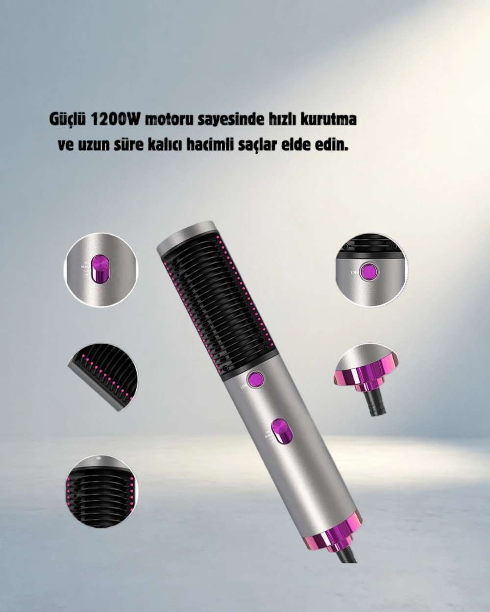 Ergonomik Sıcak Hava Fırçası 1000W Saç Kurutma ve Şekillendirme