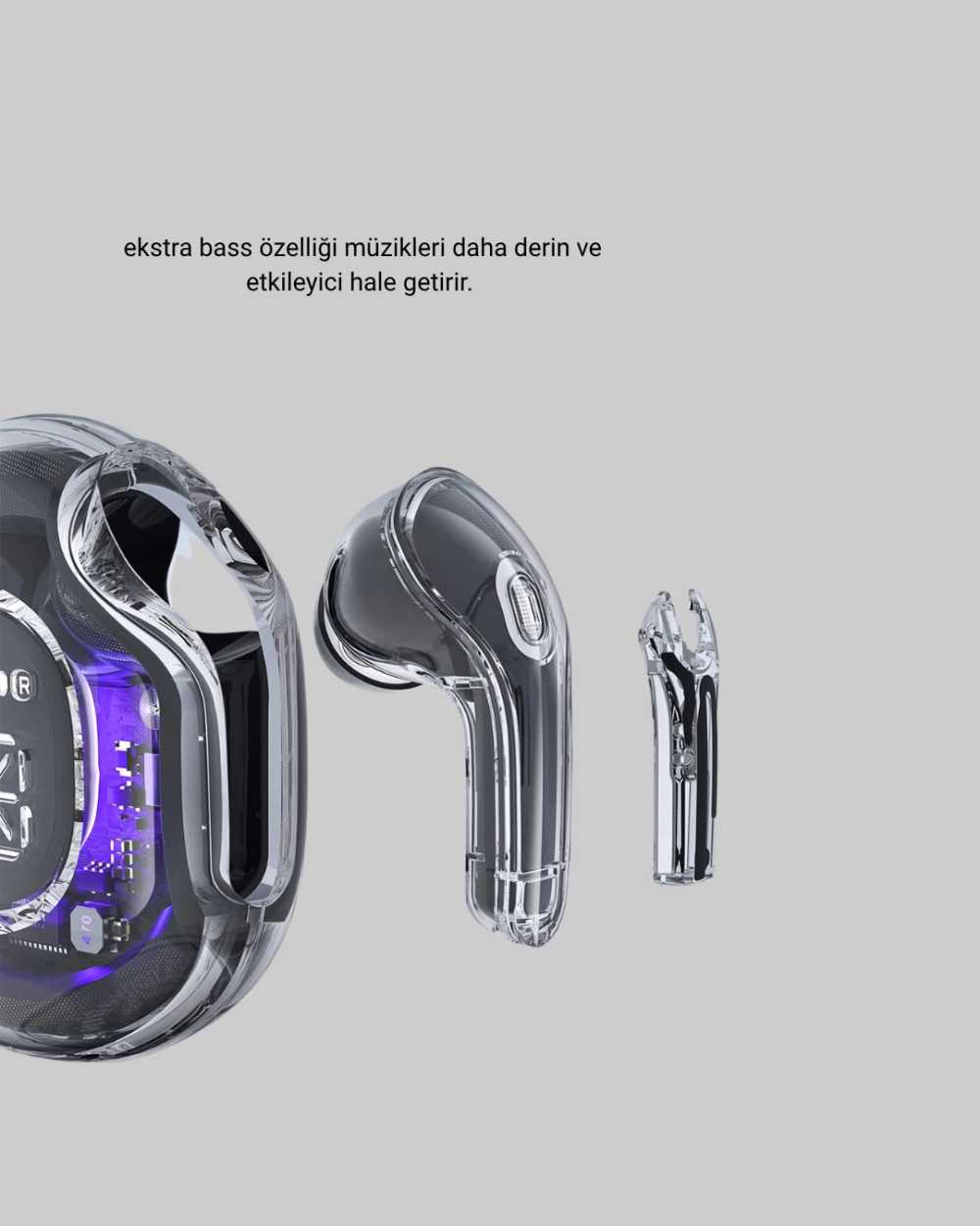 Ergonomik Tasarımlı Bluetooth 5.3 Kulaklık Üçlü Mikrofon ile