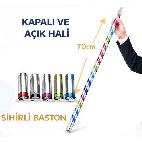 Etkileyici Sihirli Baston 70 cm - Mendilden Bastona İllüzyon