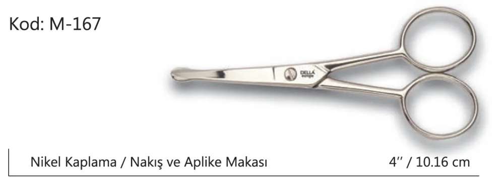Europe Aplike Ve Nakış Makası Kıvrık Küt Uçlu No:4 10,16 Cm