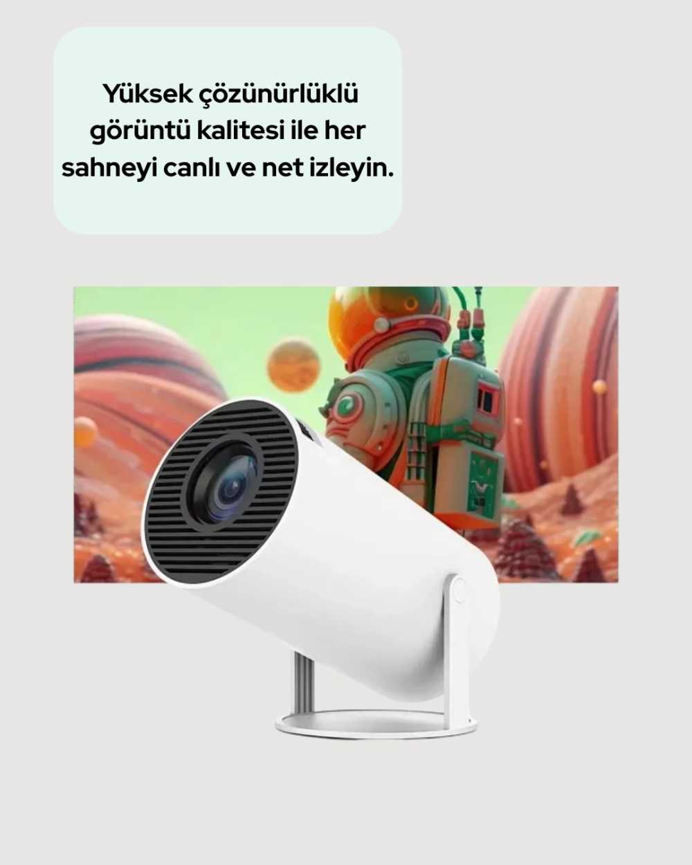 Ev Tipi Projeksiyon Cihazı 130 İnç Full HD Kablolu Kablosuz