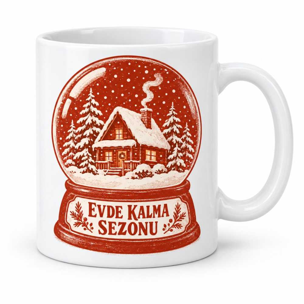 Evde Kalma Tasarımlı Porselen Kupa - MODEL 1014