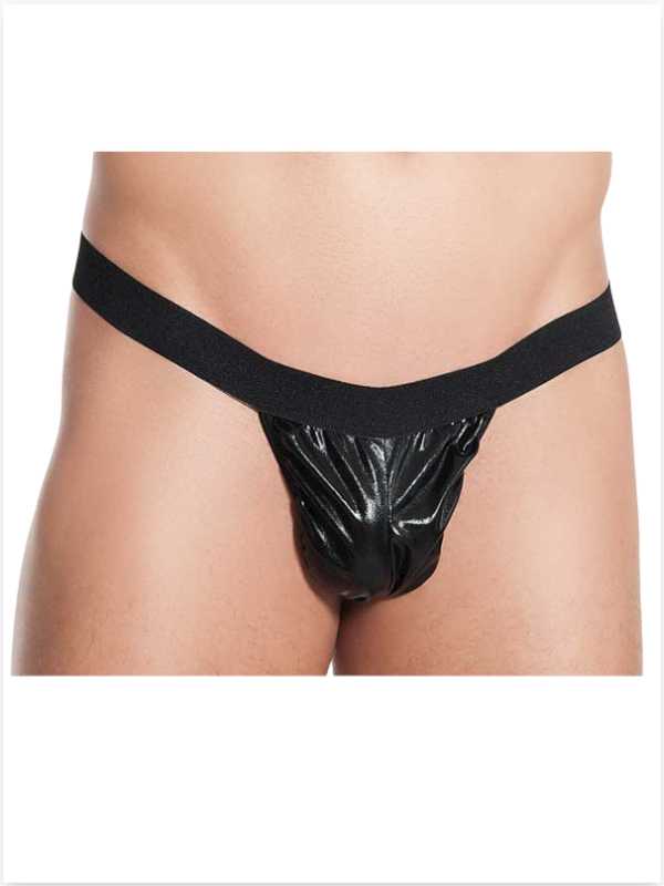 Fantezi Siyah Lame Seksi Erkek String - Tanga