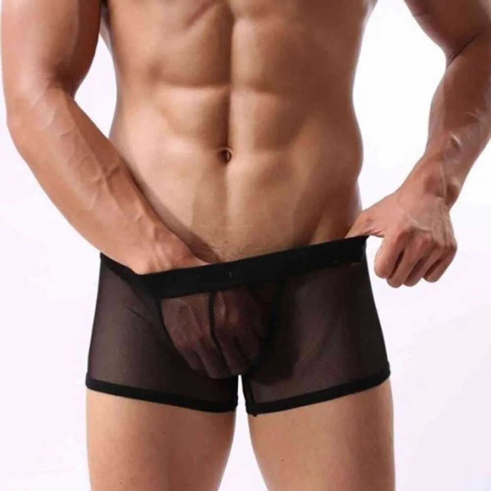 Fantezi Transparan Tül Erkek Boxer Fantezi Tanga