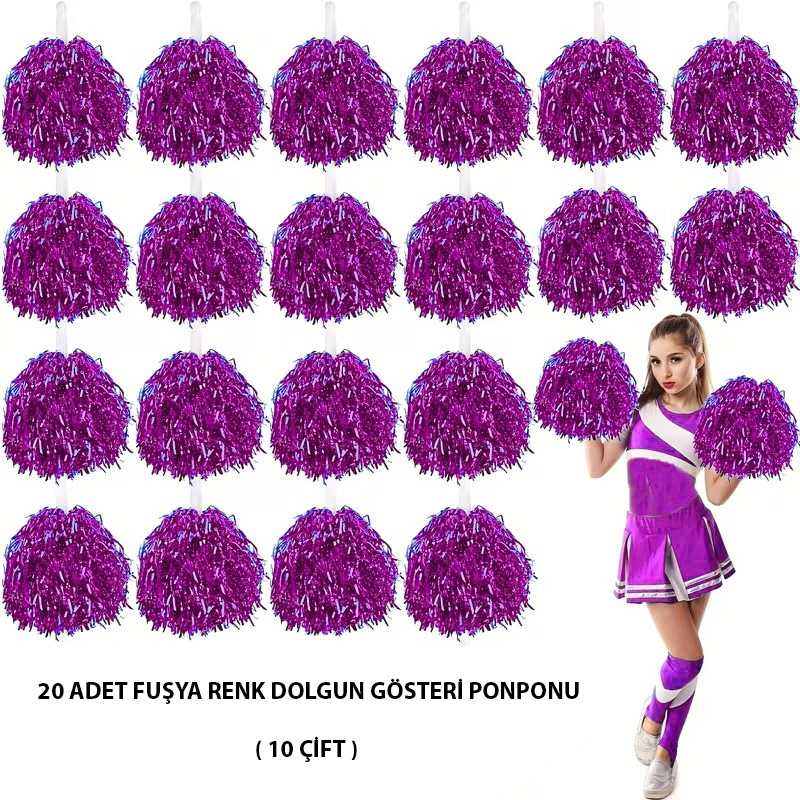 Fuşya Renkli 10 Çift 23 Nisan 19 Mayıs 29 Ekim Ponponlar