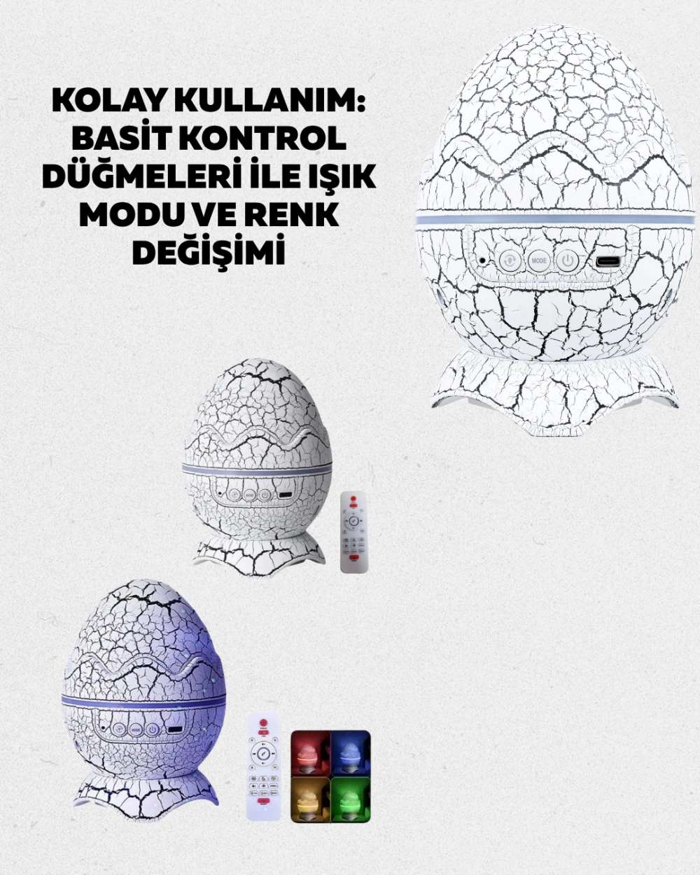 Galaksi Projektör Gece Lambası 4'ü 1 Arada Bluetooth Hoparlör