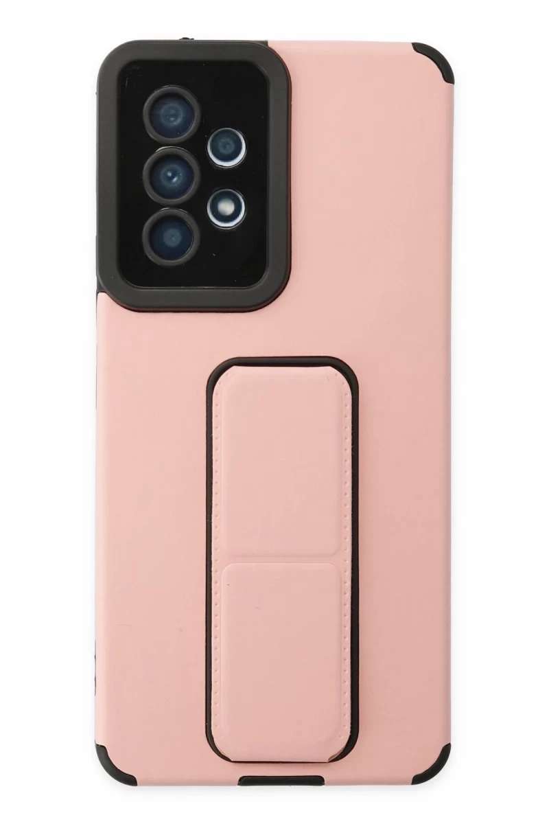 Galaxy A53 5G Kılıf Mega Standlı Silikon - Pudra
