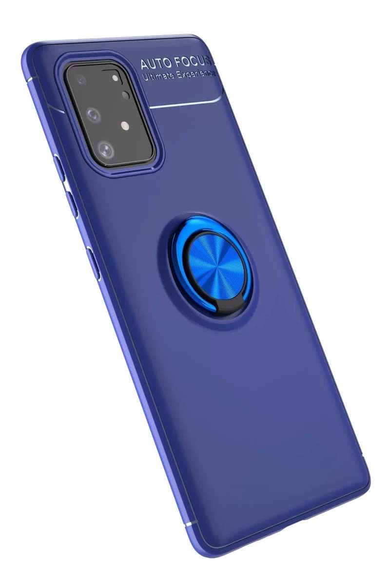 Galaxy A91 / S10 Lite Kılıf Range Yüzüklü Silikon - Mavi