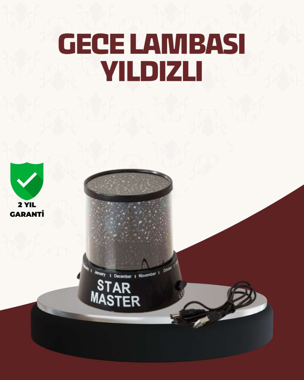 Galaxy Efektli LED Projektör Taşınabilir Yıldız Gece Lambası
