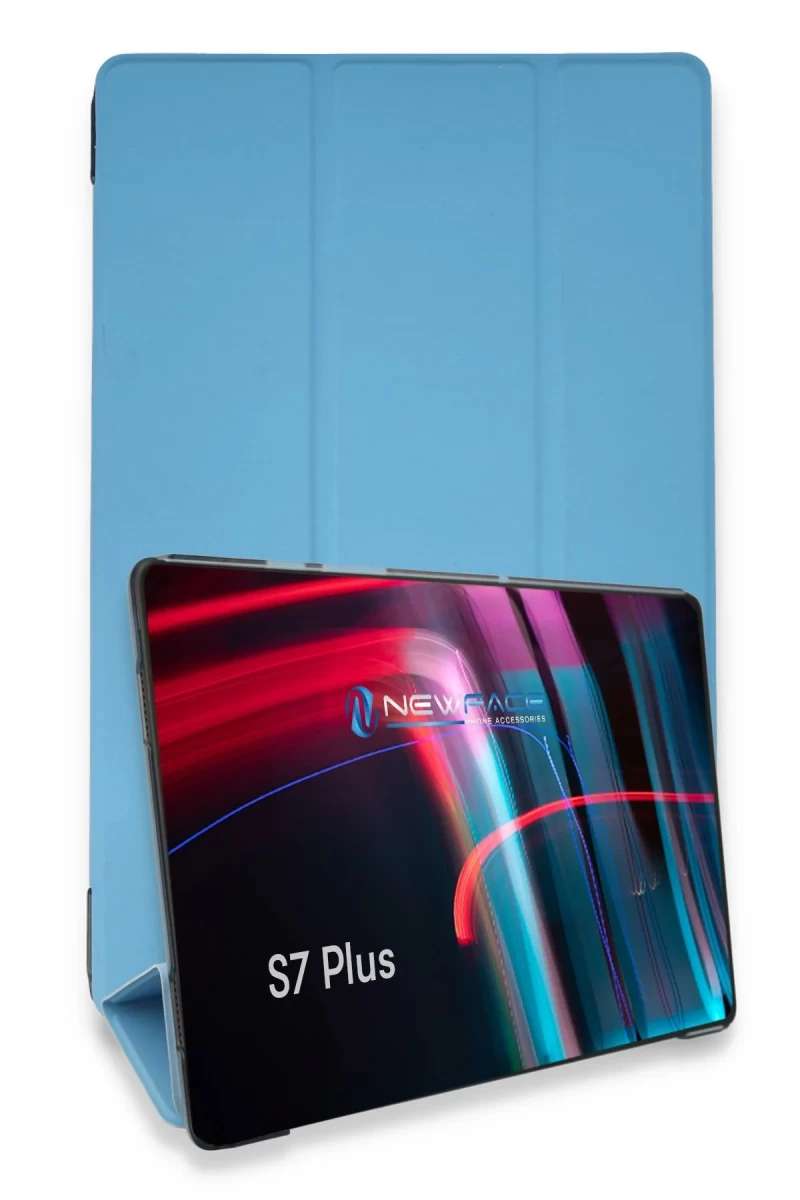 Galaxy T970 Tab S7 Plus 12.4 Kılıf Tablet Smart Kılıf - Mavi