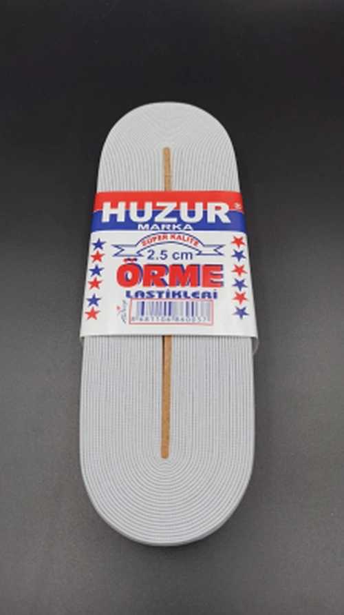 Geniş Paça Lastik 2.5 cm 10 Metre Beyaz