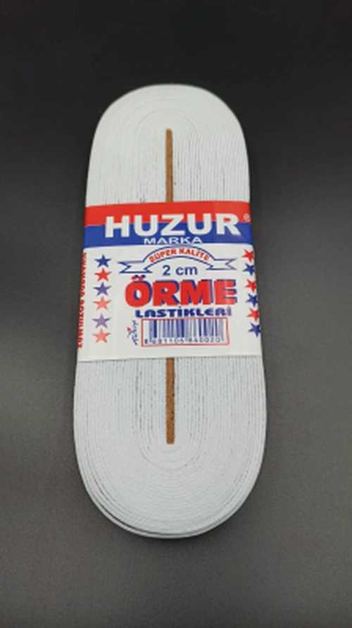 Geniş Paça Lastik 2 cm 10 Metre Beyaz