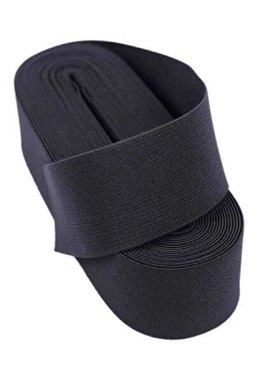 Geniş Paça Lastik Siyah 10 Metre 3 cm Genişlik