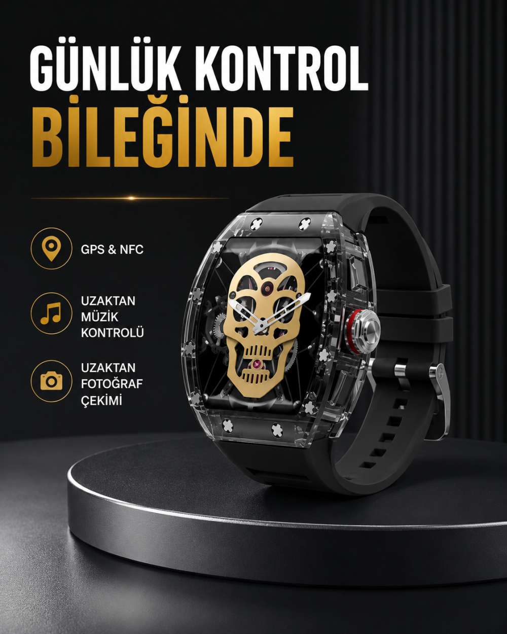 GPS ve NFC Özellikli Akıllı Saat iOS Android Uyumlu