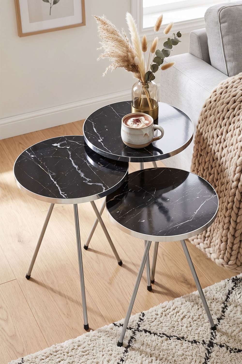 Gümüş Metal Zigon Bendir Siyah 3 lü