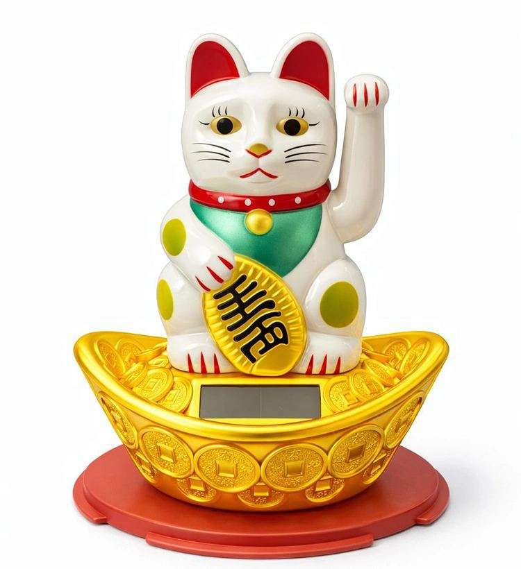 Güneş Enerjili Sallanan Şans Kedisi - Maneki Neko Alk4522
