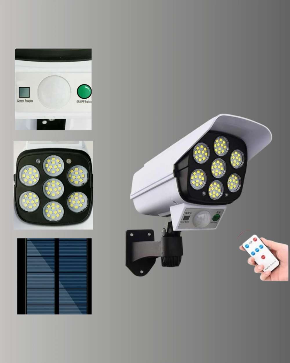 Hareket Algılamalı Güneş Enerjili LED Lamba 5-8 m Güvenlik