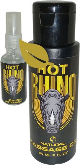Hotrhino Erotikmasaj Yağı 60 ml + 30 ml Erkeğe Geciktiricispreyi