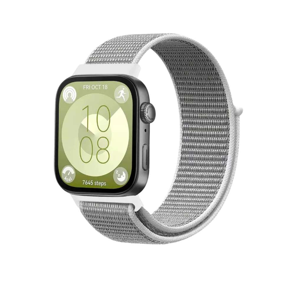 Huawei Fit 4 Hasırlı Cırtcırtlı Kordon - Beyaz