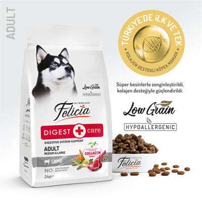 Hypoallergenic Medium Large Kuzulu Düşük Tahıllı Yetişkin Köpek Maması 3 Kg