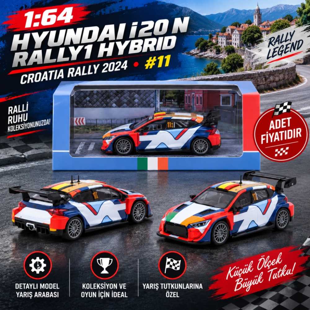 Hyundai i20 N Rally1 Hybrid 1:64 2024 Croatia Rally
