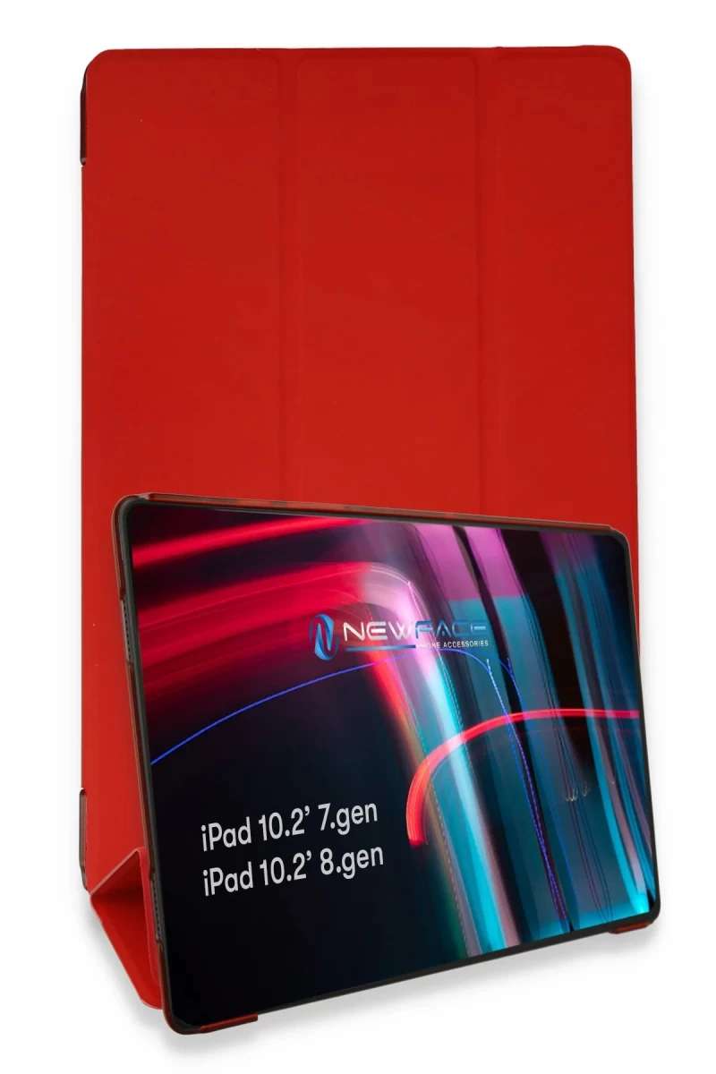 iPad 10.2 (7.nesil) Kılıf Tablet Smart Kılıf - Kırmızı