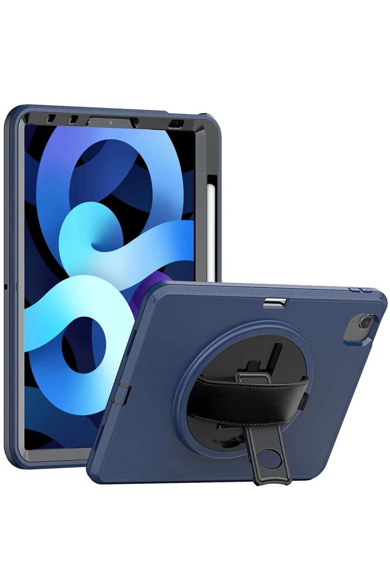 iPad 2025 10.9 10.Nesil (A16) Kılıf Hand Strap Tablet Kılıfı - Lacivert